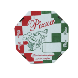 Caixa para Pizza Papelão - Timbrada e Formato Oitavado